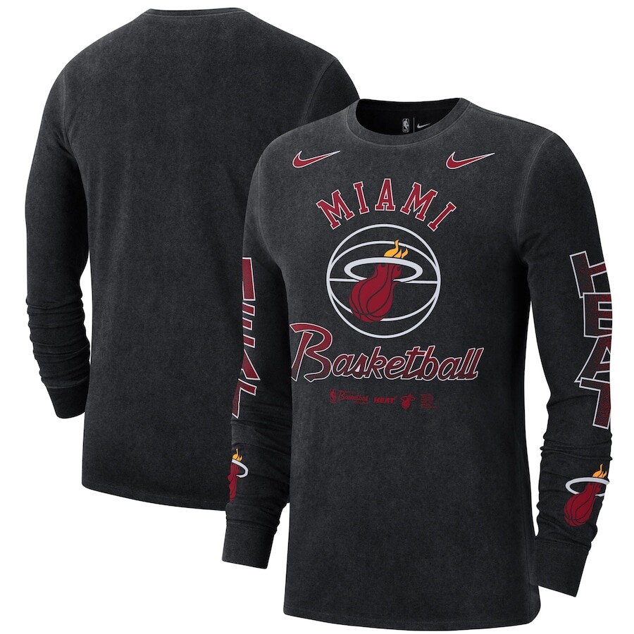 

Футболка с длинным рукавом Nike Miami Heat, черный