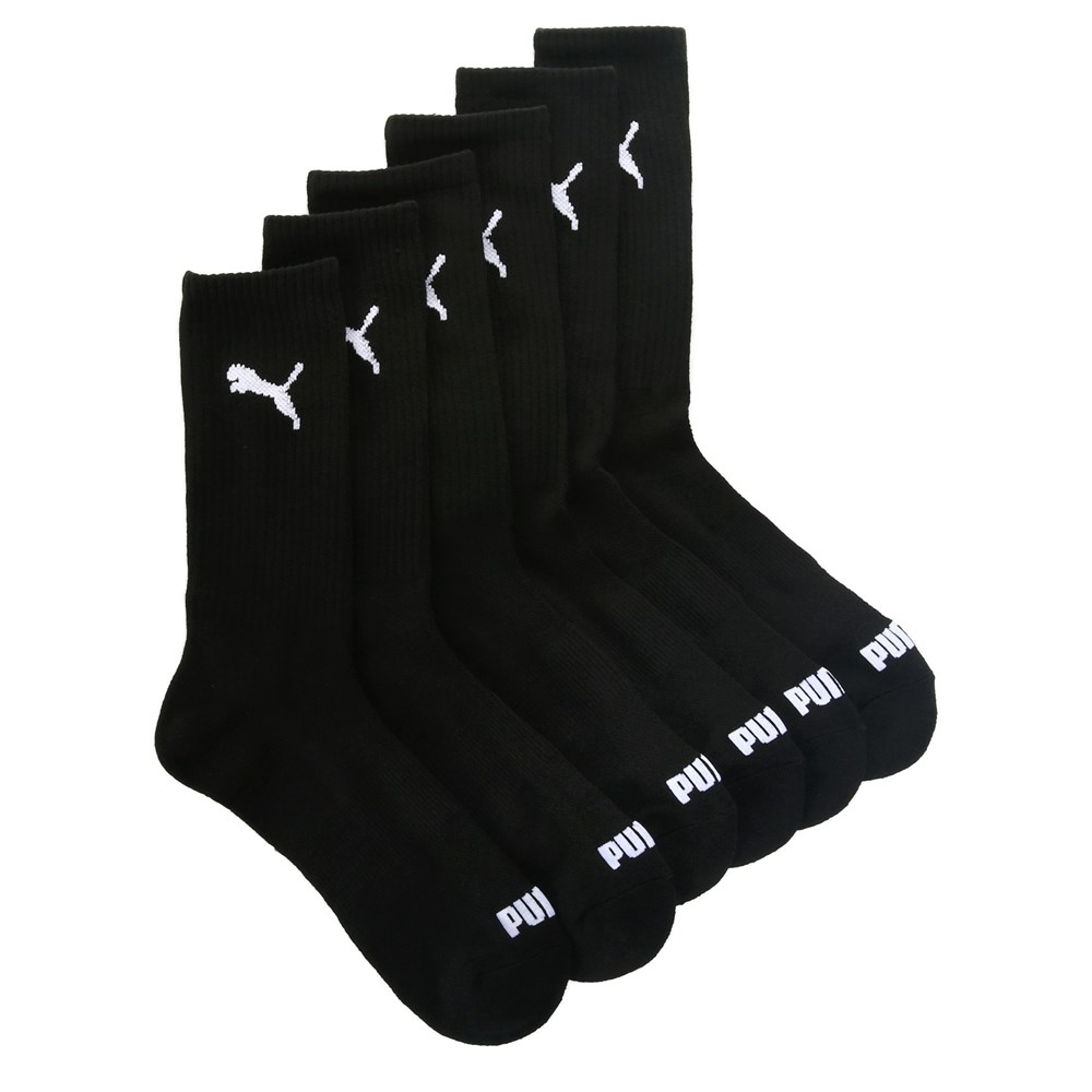 Набор из 6 мужских носков для экипажа Puma, черный