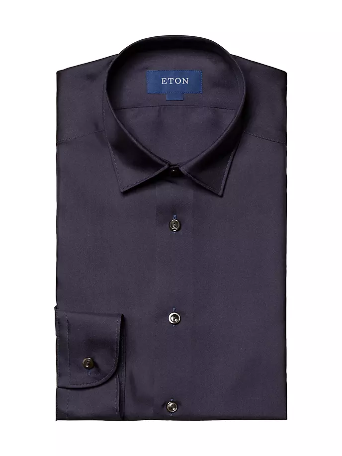 

Шелковая классическая рубашка узкого кроя Eton, синий