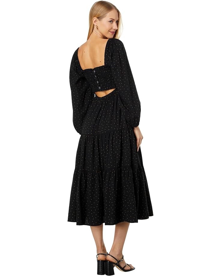 

Платье Madewell Lucie Tiered Midi Dress in Dot, реальный черный