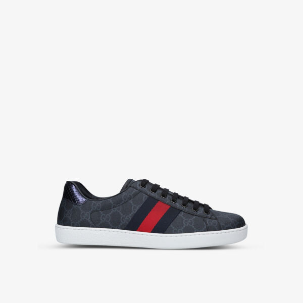 

Мужские парусиновые низкие кеды new ace с узором gg Gucci, черный