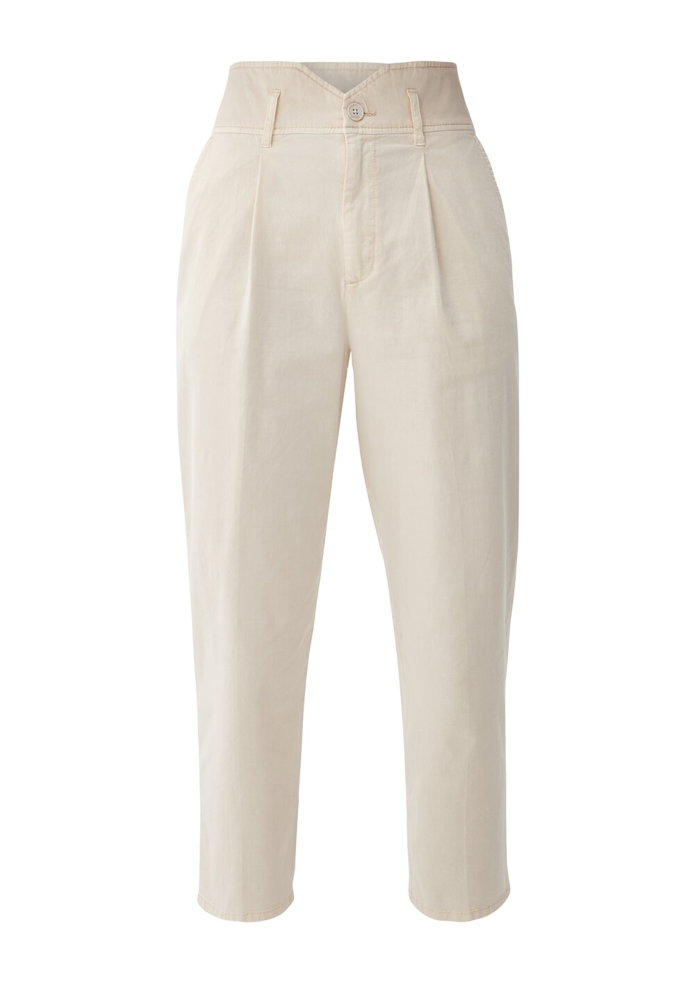 Обычные брюки со складками спереди S.Oliver, крем