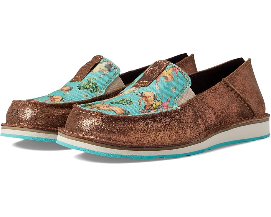 Лоферы Ariat Cruiser, цвет Copper Metallic/Bucking Turquoise