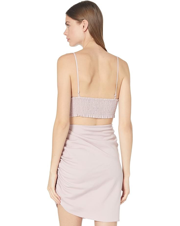 Платье WAYF Bardot Smocked Back Side Drape Mini Dress, лавандовый