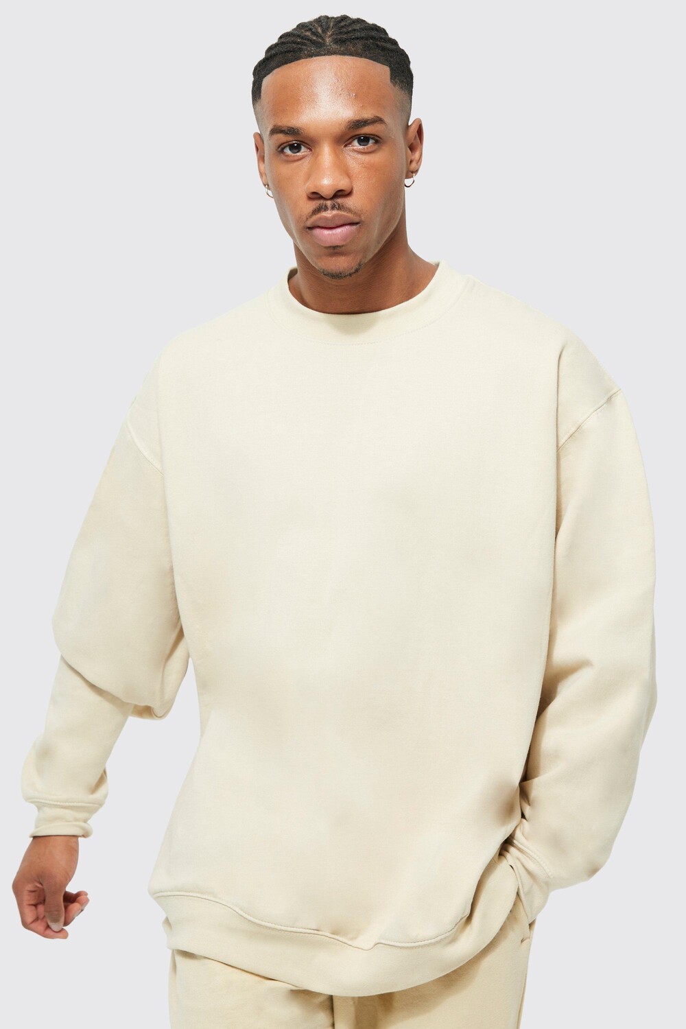 

Базовый свитшот oversize с удлиненным шеи Boohoo, песочный