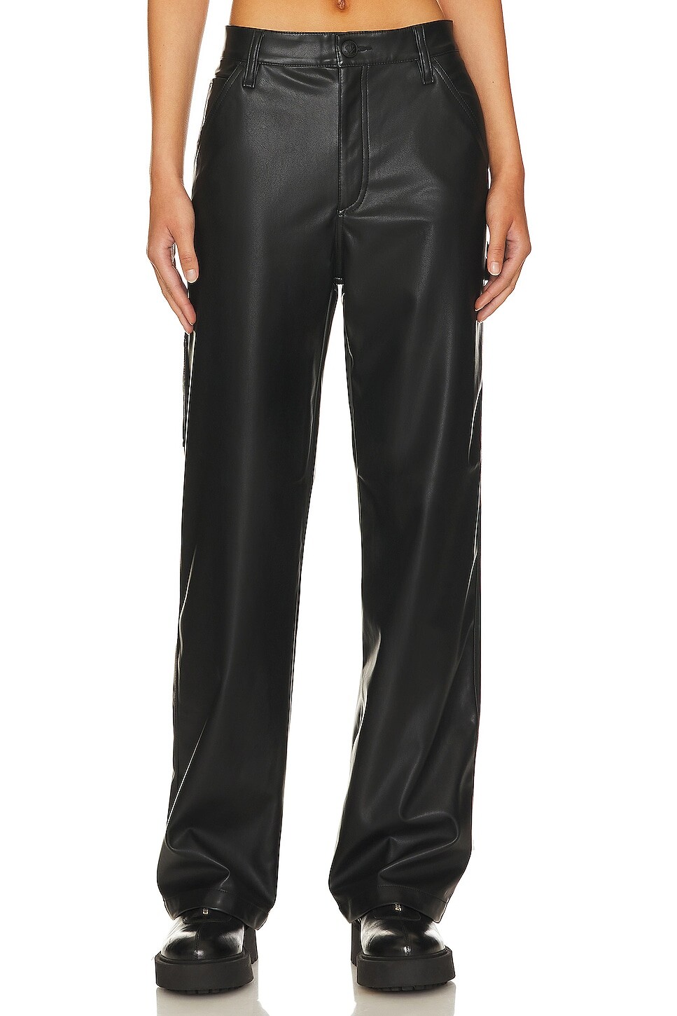 

Брюки Rag & Bone Sid Faux Leather Carpenter, черный