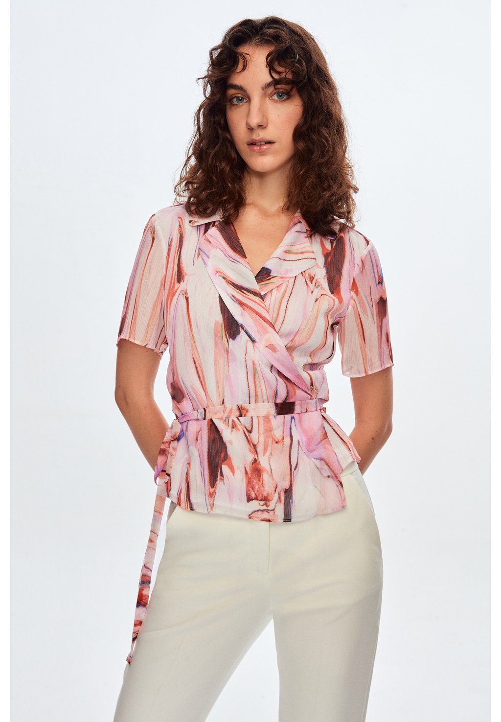 Блузка adL, розовый/мультиколор блузка adl коричневый мультиколор