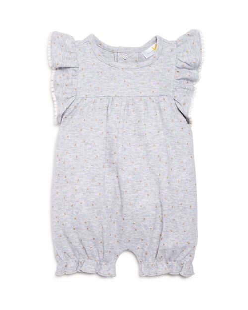 

Короткий комбинезон в горошек Bloomie's для девочек с оборками на рукавах, для малышей Bloomie's Baby, цвет Gray