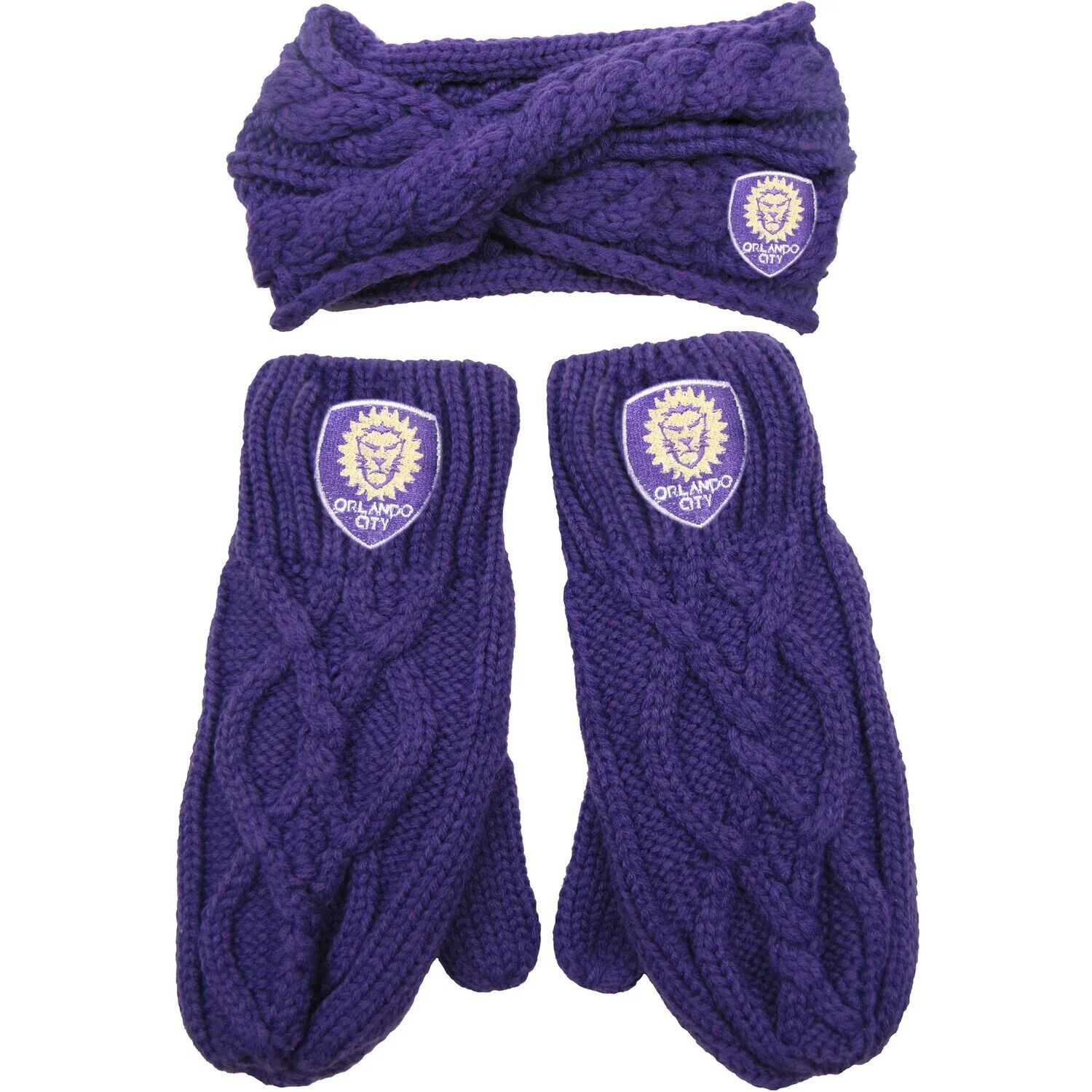 

Женский комплект с повязкой на голову и варежками ZooZatz Orlando City SC