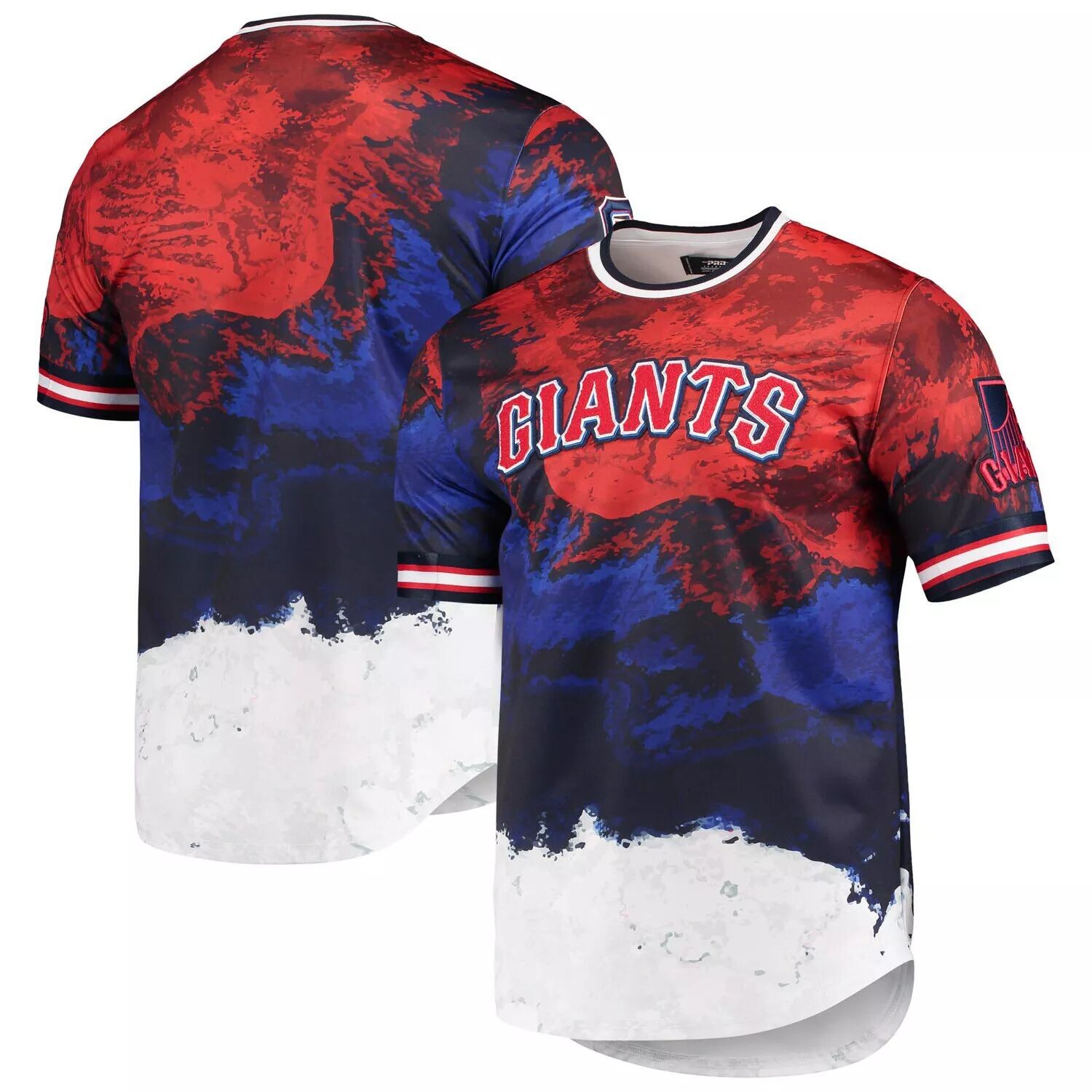 

Мужская красная/королевская футболка San Francisco Giants Red White And Blue Dip Dye