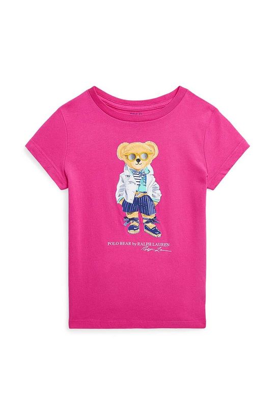 Хлопковая футболка для детей Polo Ralph Lauren, розовый футболка с принтом boxy crewneck polo ralph lauren цвет sage green