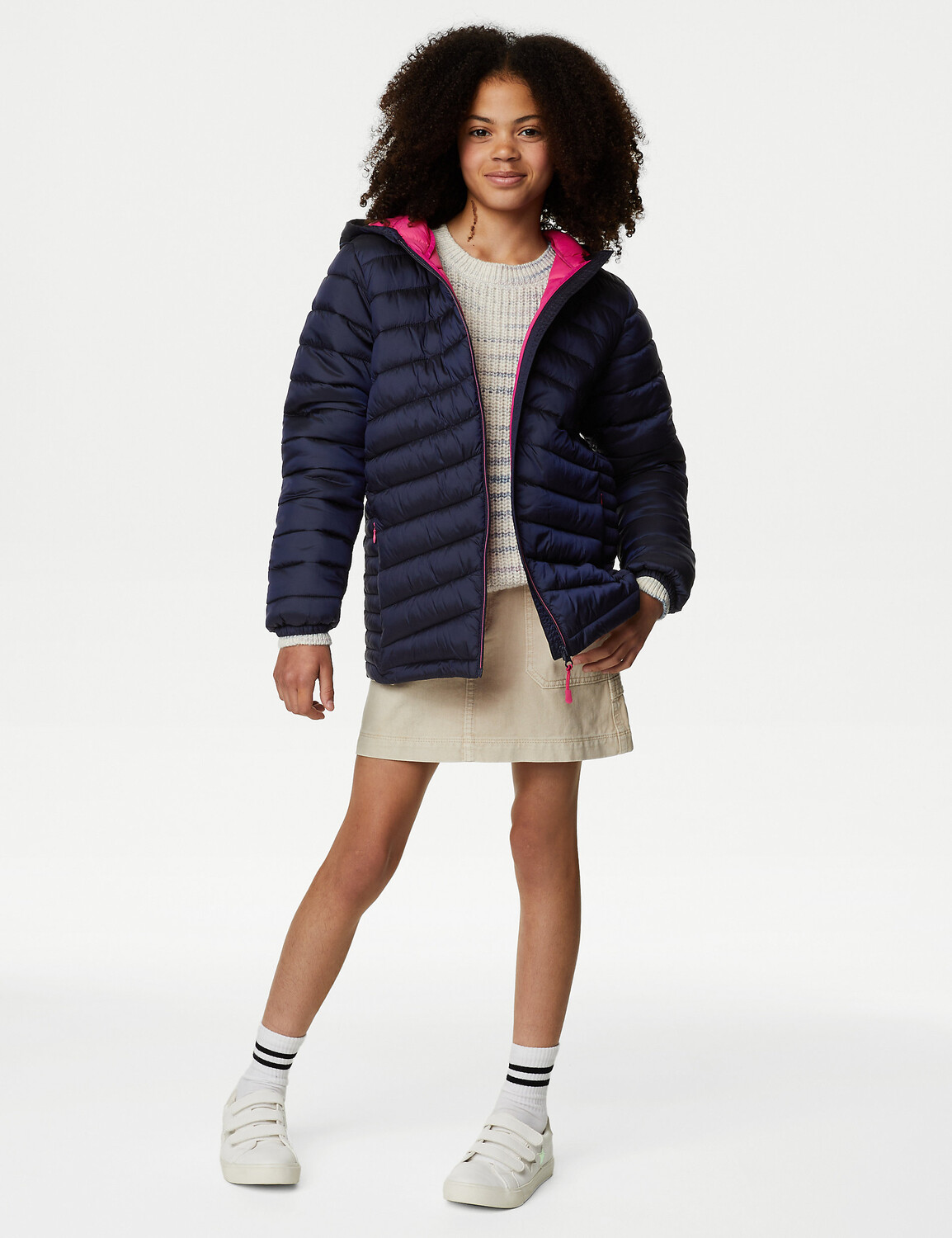 

Легкое стеганое пальто Stormwear (6–16 лет) Marks & Spencer, темно-синий