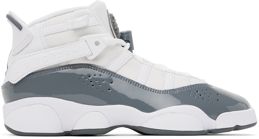 

Nike Jordan Kids Бело-серые кроссовки Jordan 6 Rings Big Kids