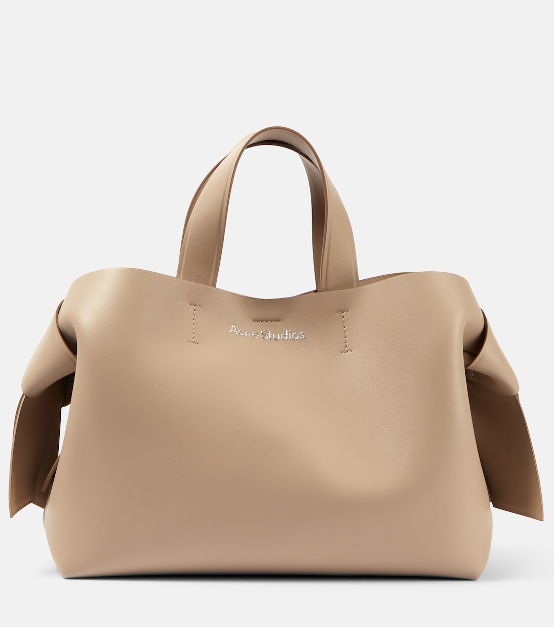 

Кожаная сумка-тоут musubi среднего размера Acne Studios, бежевый