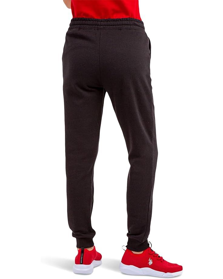 Брюки U.S. POLO ASSN. High-Waist Joggers w/ Pony Sweatpants, черный women s black high waist jogger sweatpants joggers