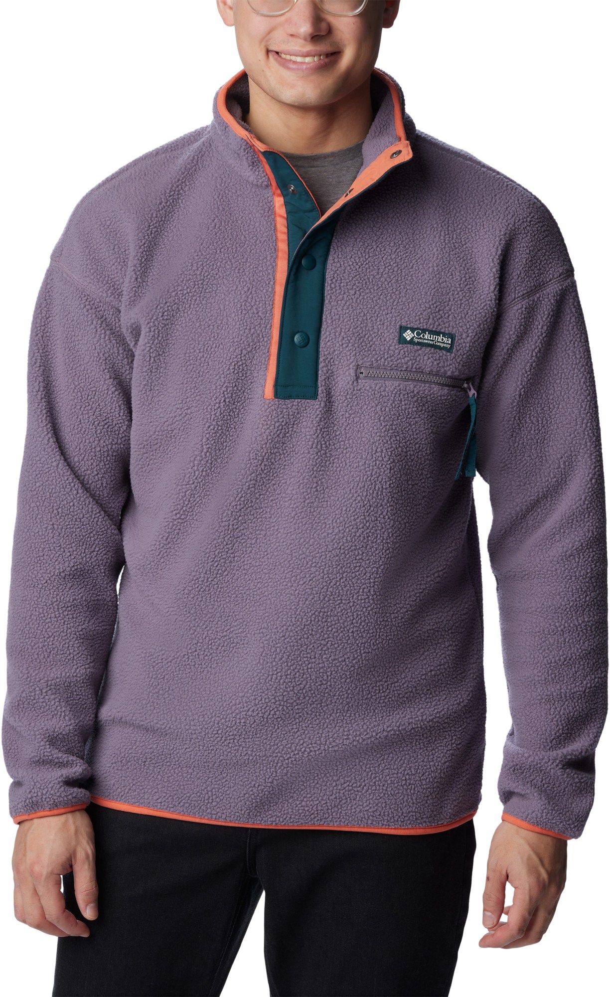 Флисовый пуловер Helvetia с полузастежкой - мужской Columbia, фиолетовый женский кашемировый пуловер ажурный пуловер в китайском ретро стиле с полувысоким воротником и дисковыми пуговицами осень зима