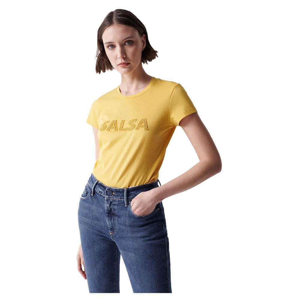 

Футболка Salsa Jeans Sequin Logo Detail, желтый