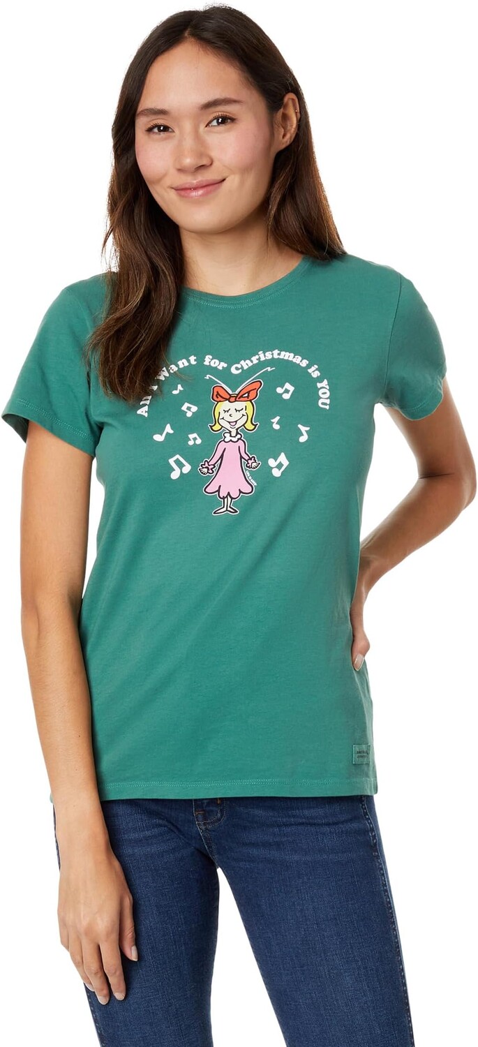 

Винтажная футболка Cindy-Lou Heart с короткими рукавами Crusher Life is Good, цвет Spruce Green