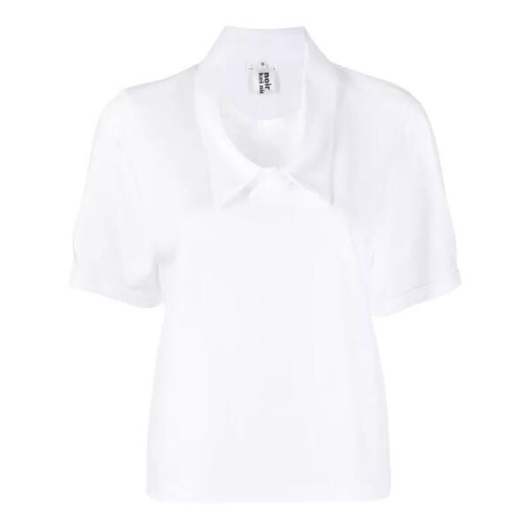 

Футболка puffed sleeve cropped polo shirt Noir Kei Ninomiya, белый