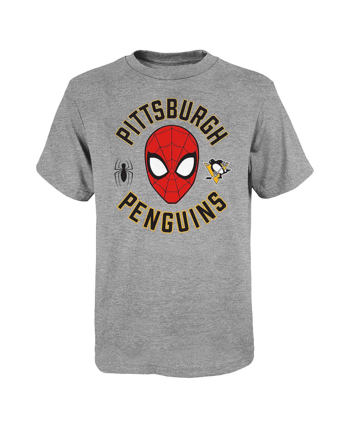 

Футболка Big Boys Heather Grey Pittsburgh Penguins Mighty Spidey Marvel Outerstuff