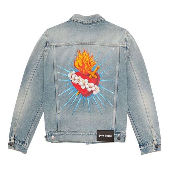 

Куртка Men's PALM ANGELS Printing Denim Jacket Blue, синий