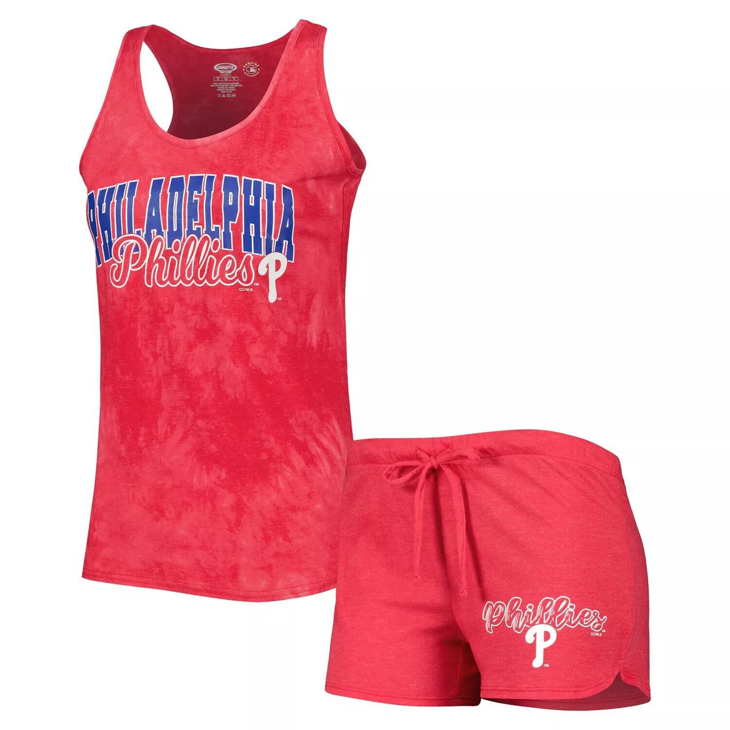 

Женский комплект для сна с майкой и шортами Concepts Sport Red Philadelphia Phillies Billboard Racerback