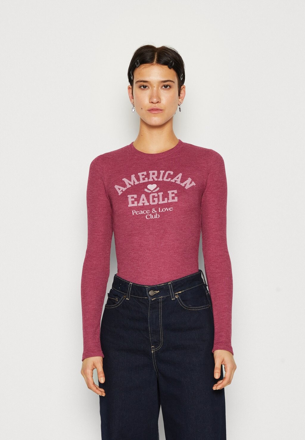 

Футболка с длинным рукавом THERMAL CREW NECK American Eagle, красная, Красный