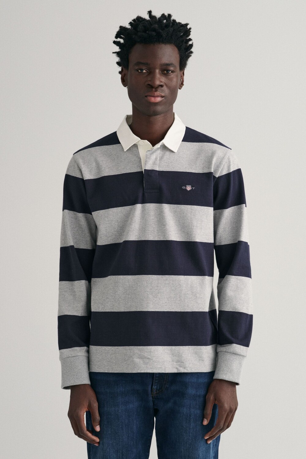 

Рубашка Gant Shield с полосками для регби GANT, серый
