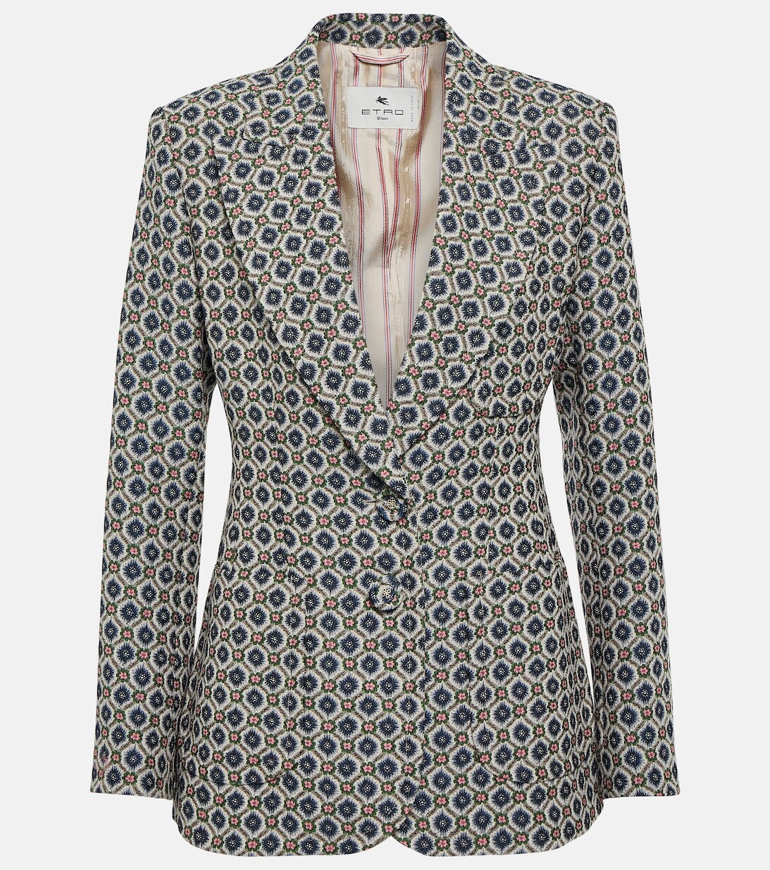 

Жаккардовый однобортный блейзер ETRO, синий