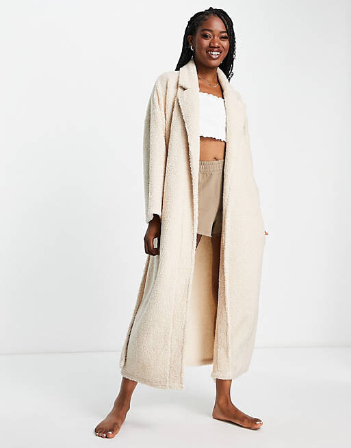 

Халат макси нейтрального цвета ASOS DESIGN