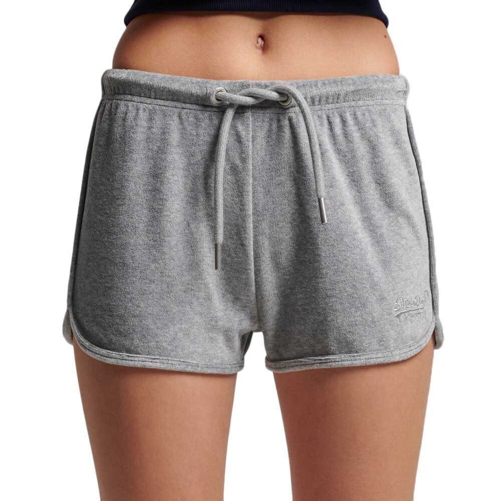 

Шорты Superdry Vintage Logo Embroidered Velour Racer, серый