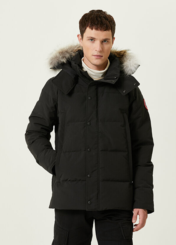 

Черное пальто с капюшоном wyndham Canada Goose, Черный