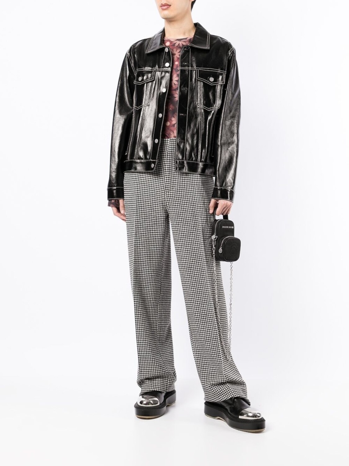 

Прямые брюки в ломаную клетку COOL T.M, черный
