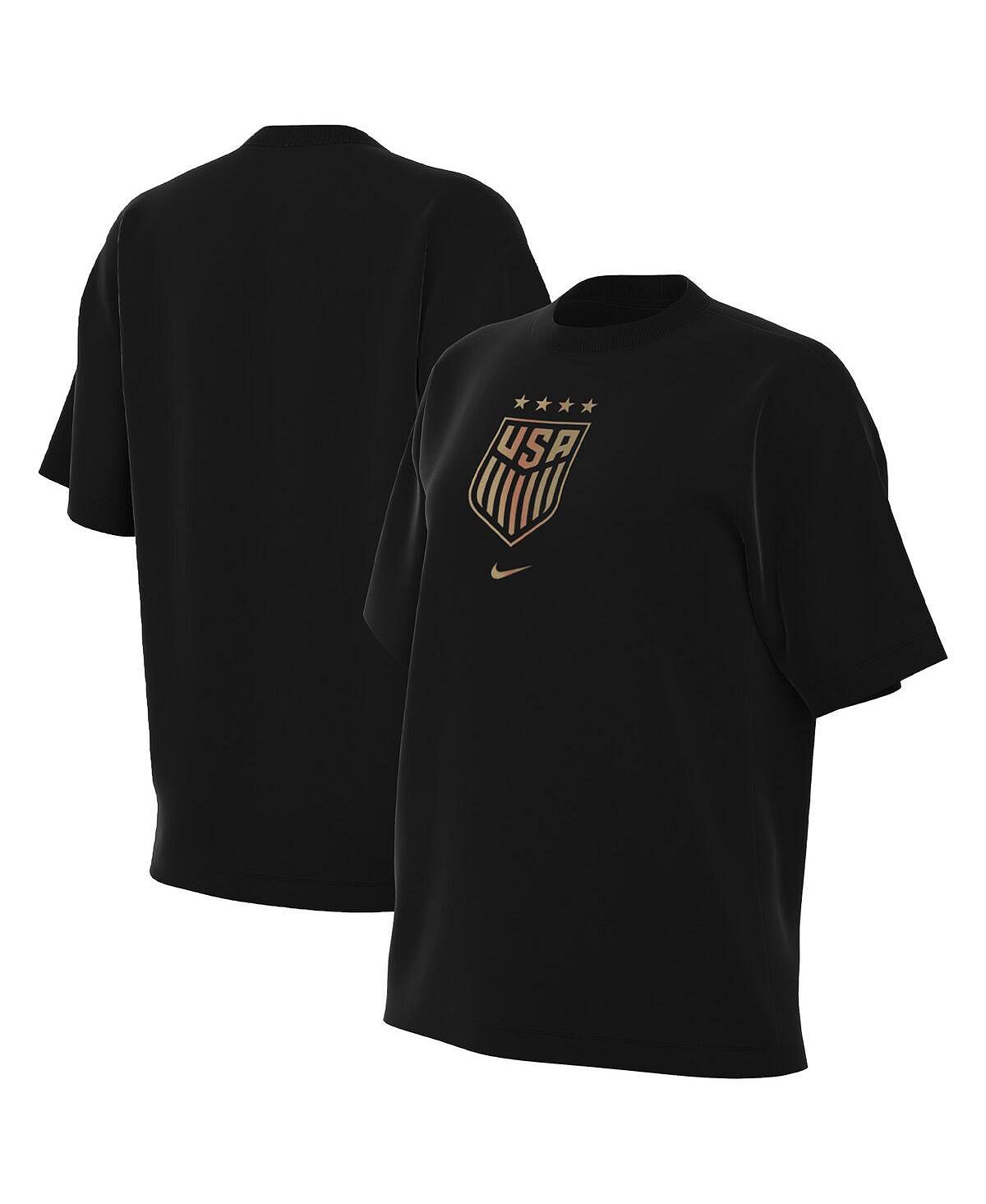Женская черная футболка с гербом USWNT Nike, черный фляжка с гербом черная