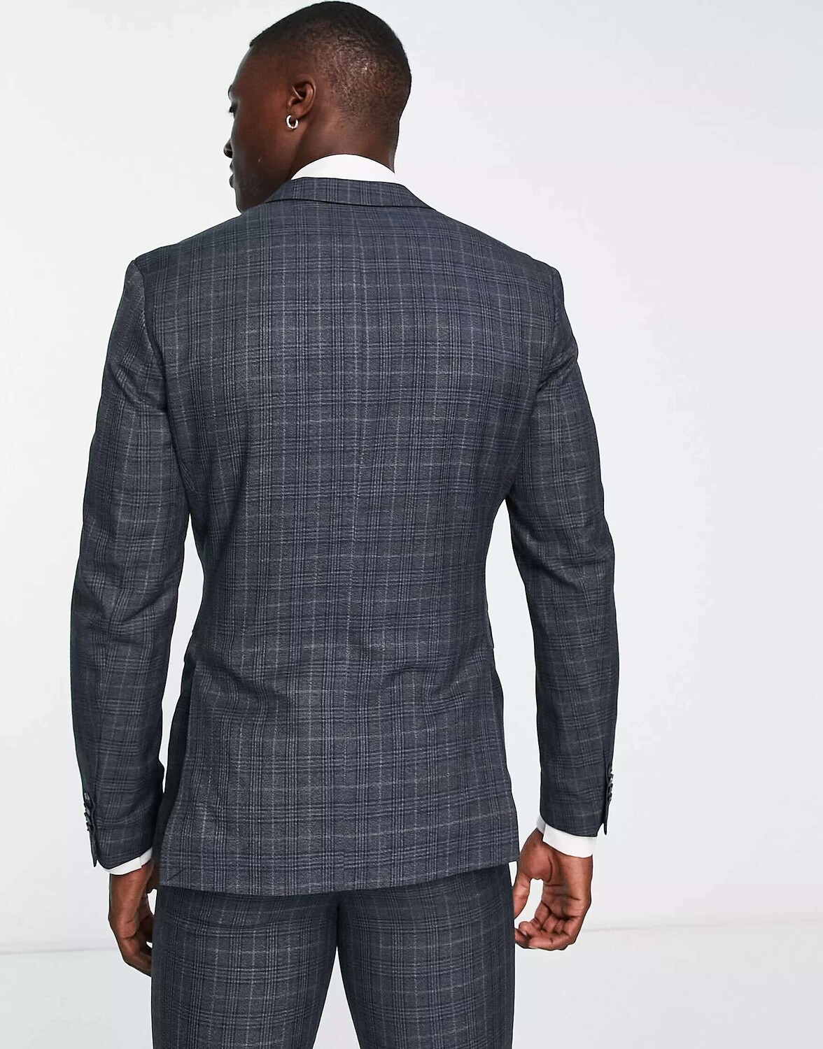 

Синий пиджак в клетку супертонкого кроя Jack & Jones Premium