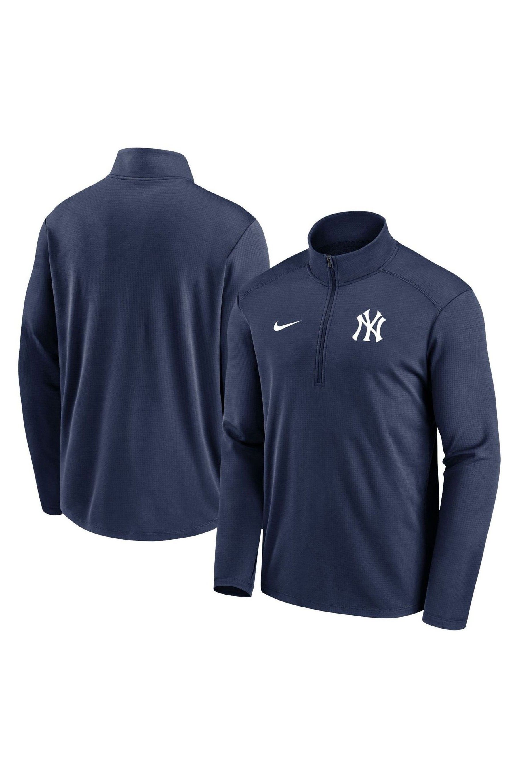 

Толстовка New York Yankees Team Agile с логотипом и молнией 1/2 Nike, синий