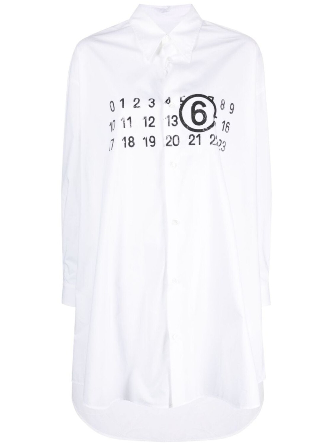 

MM6 Maison Margiela платье-рубашка с логотипом, белый