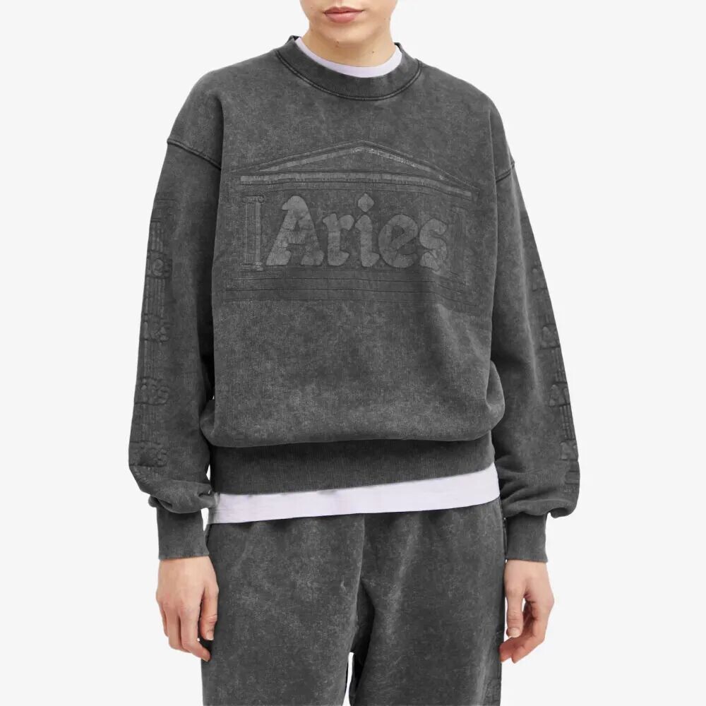 

Толстовка Aries Aged Ancient Column Crew Sweat, черный