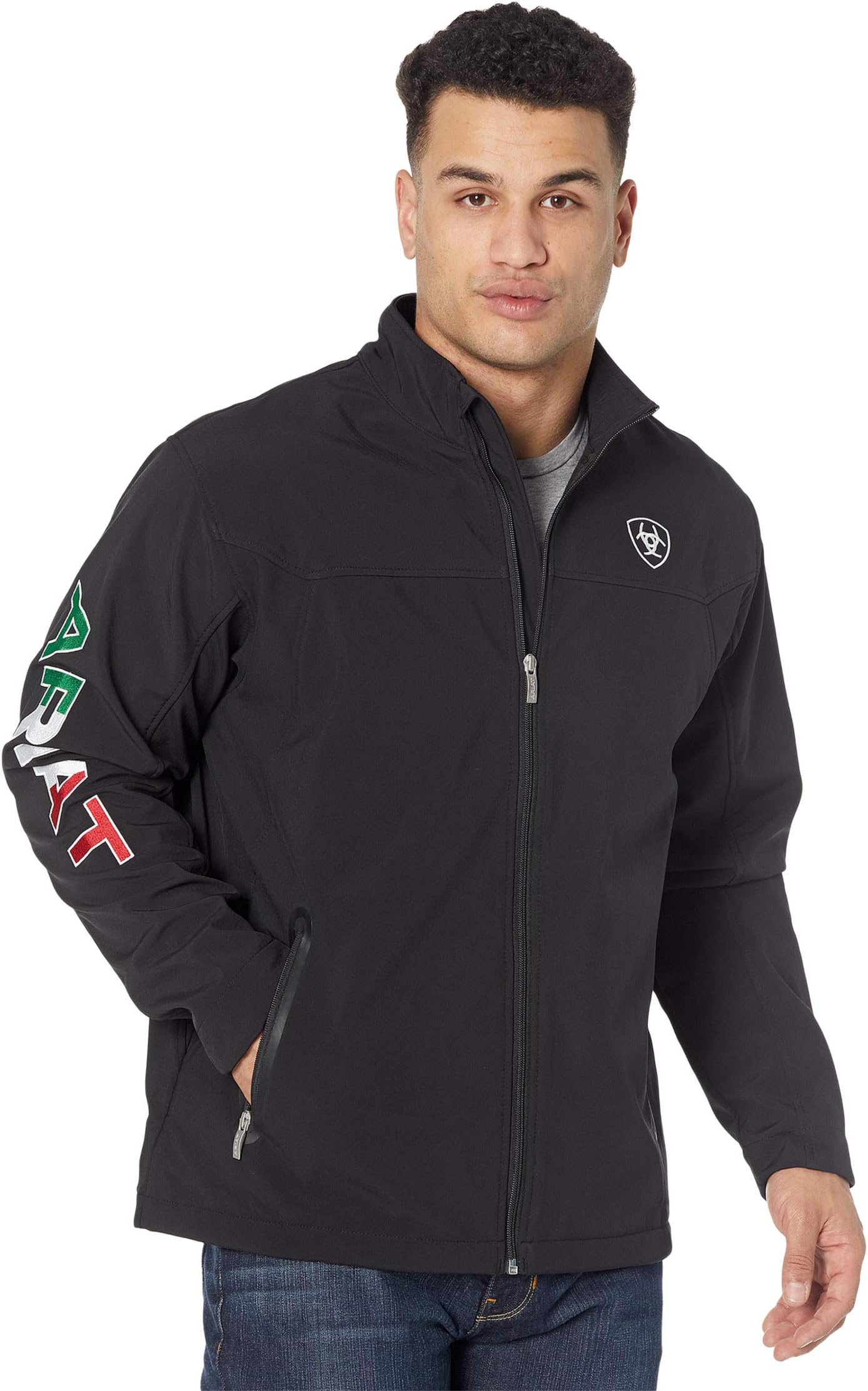 куртка ariat softshell jacket цвет blushing serape Куртка New Team Softshell Mexico Jacket Ariat, черный