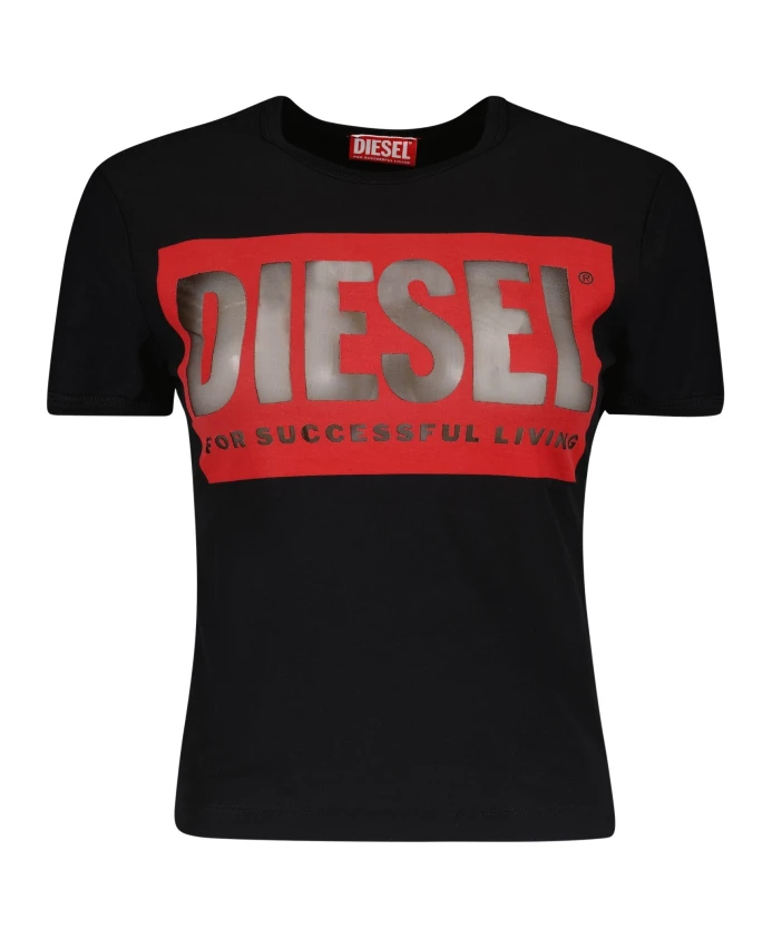 

Хлопковая футболка малун Diesel, черный