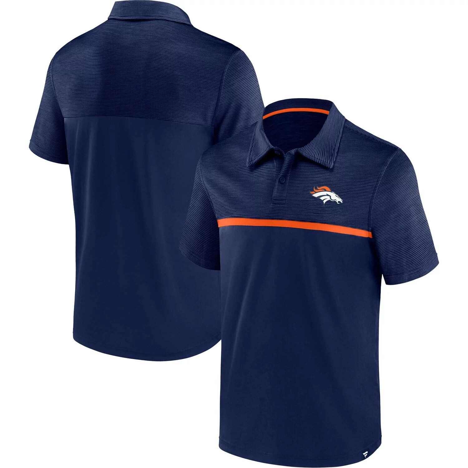 

Мужское фирменное темно-синее основное поло Denver Broncos Fanatics, Синий