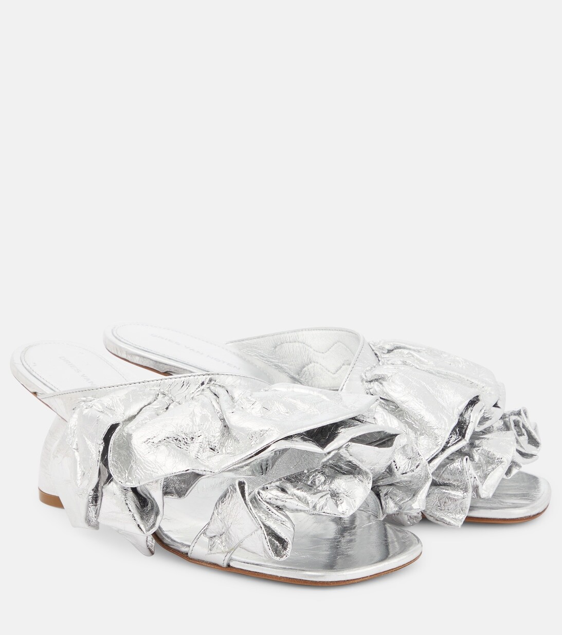

Кожаные мюли Dries Van Noten, серебряный
