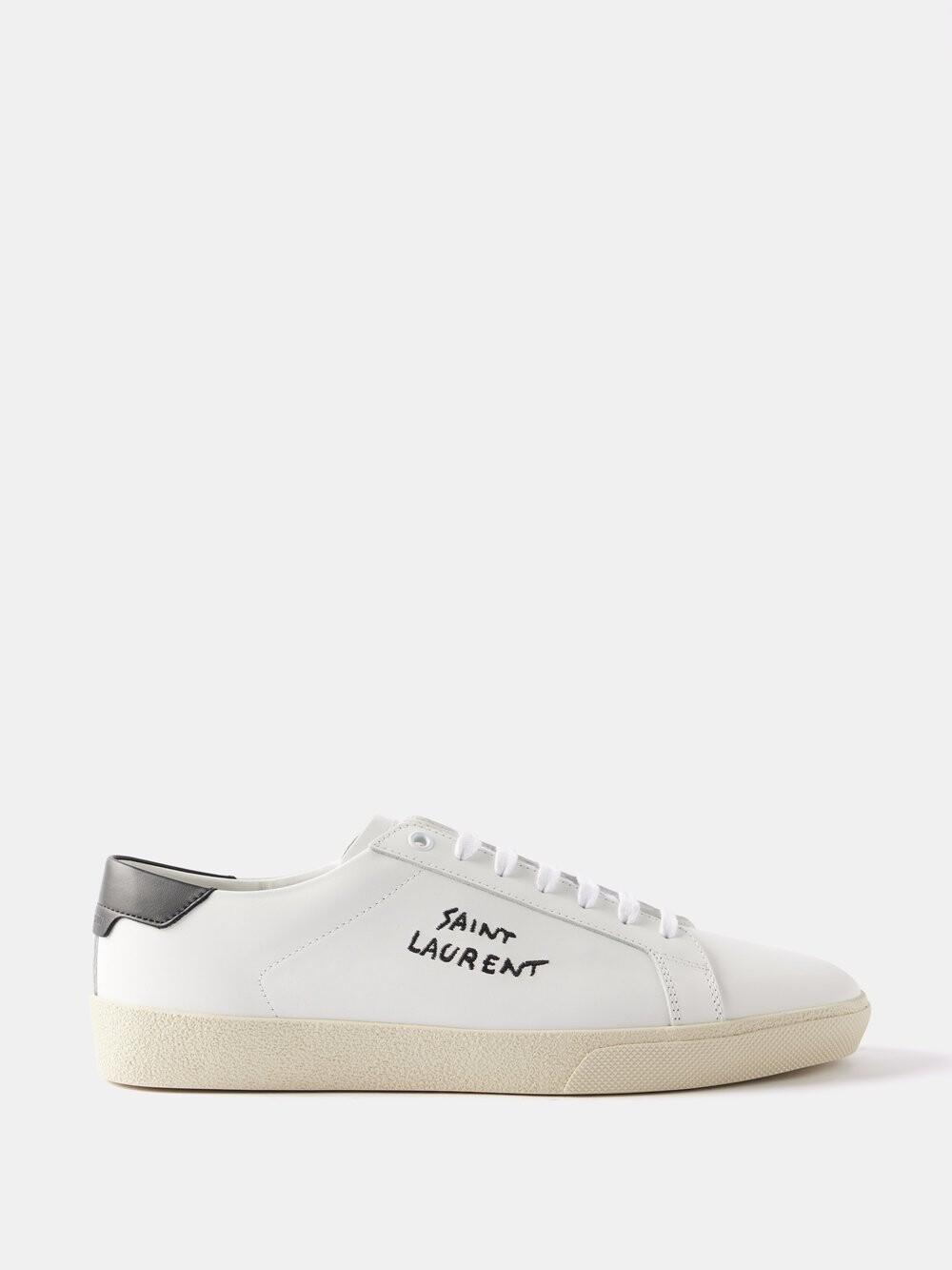 

Кожаные кроссовки court classic sl/06 с вышивкой Saint Laurent, белый
