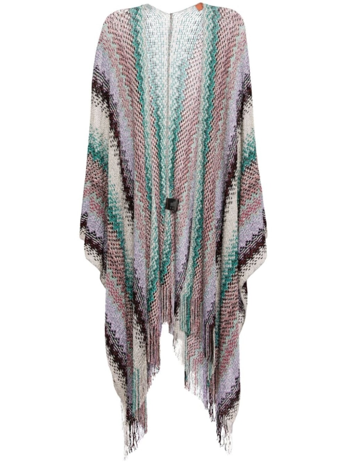 

Missoni пончо с узором зигзаг и эффектом металлик, фиолетовый