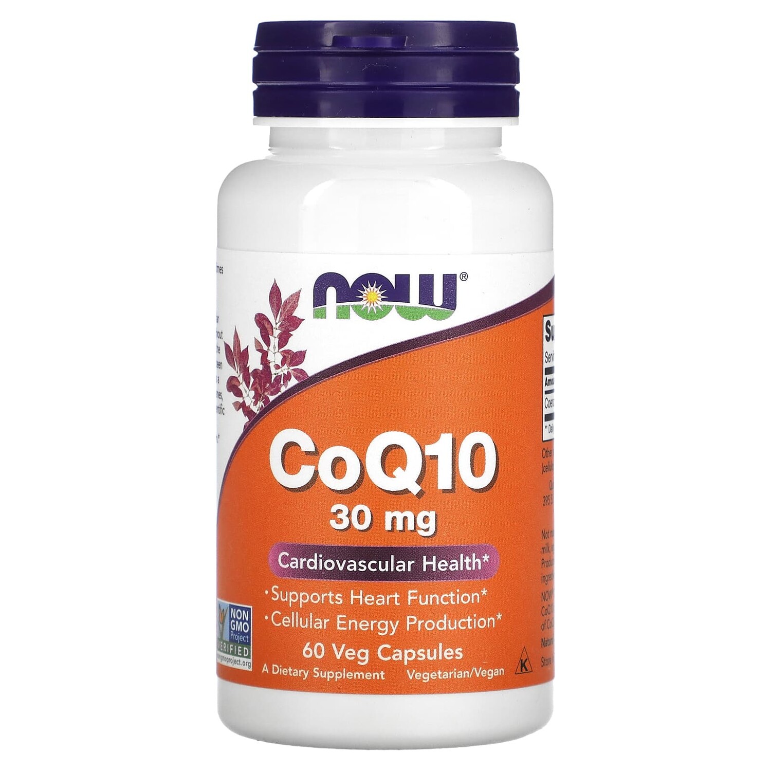 

Коэнзим Q10, 30 мг, 60 вегетарианских капсул, NOW Foods