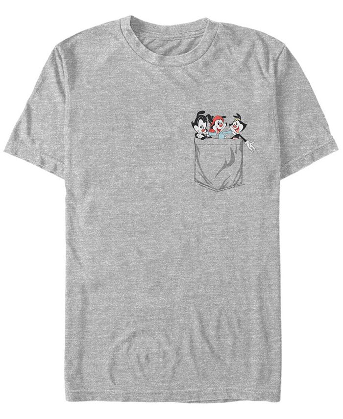 Мужская футболка с короткими рукавами Animaniacs Animaniacs Animaniacs с искусственным карманом Fifth Sun, серый