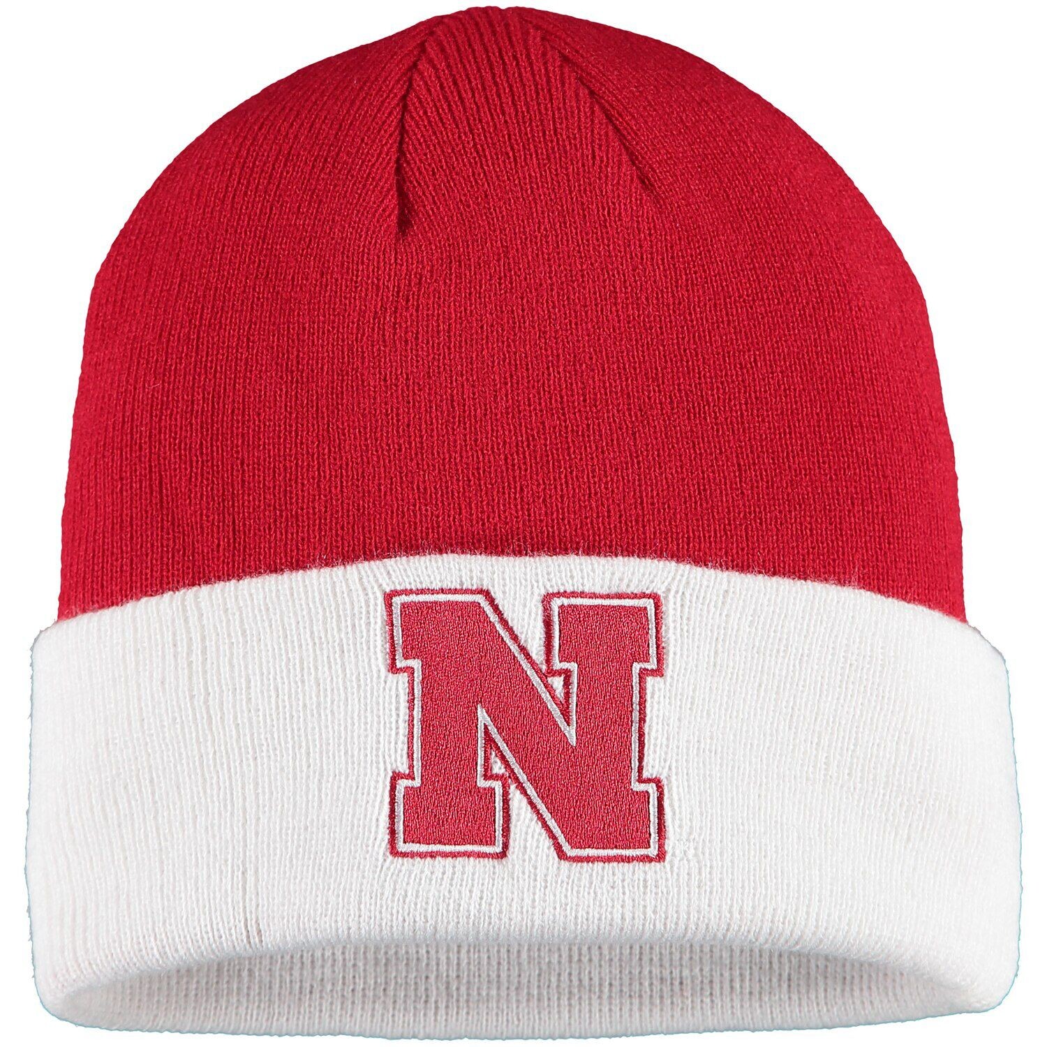 

Мужская вязаная шапка adidas Scarlet/White Nebraska Huskers Sideline Coaches с манжетами