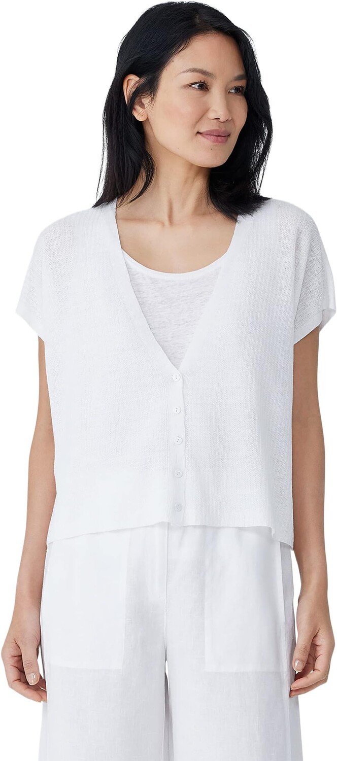 

Свитер V-Neck Sleeveless Cardigan Eileen Fisher, белый