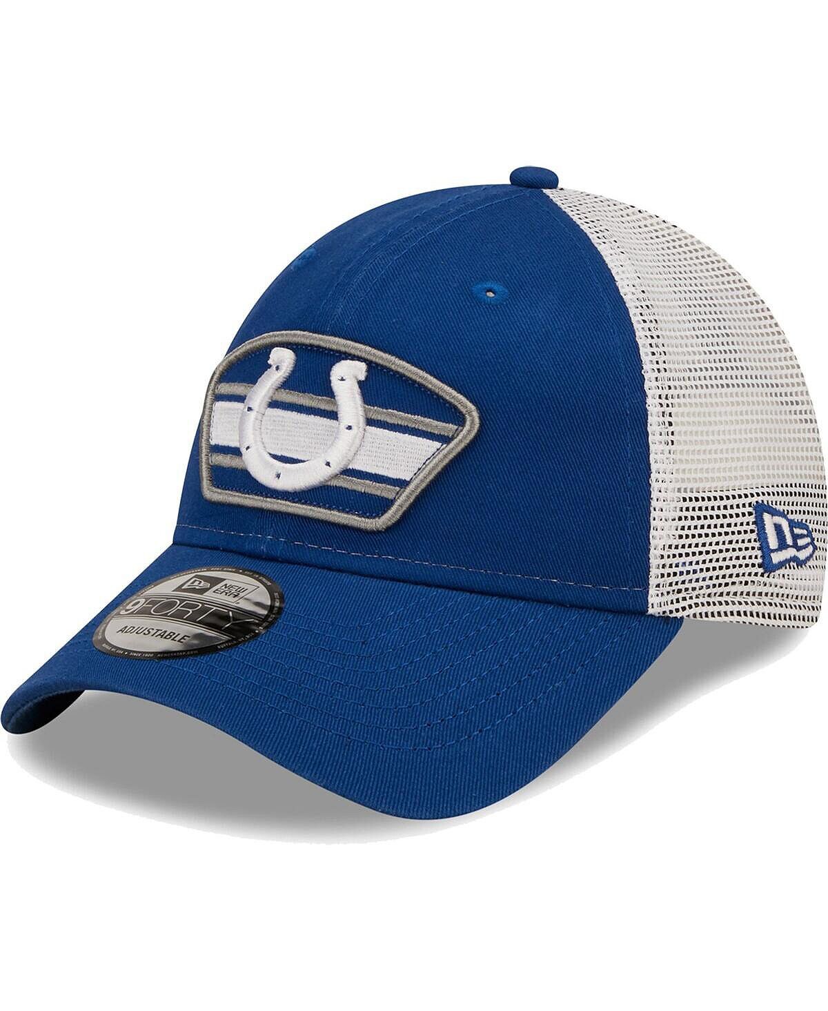 

Мужская королевская белая кепка с логотипом Indianapolis Colts Trucker 9FORTY Snapback New Era