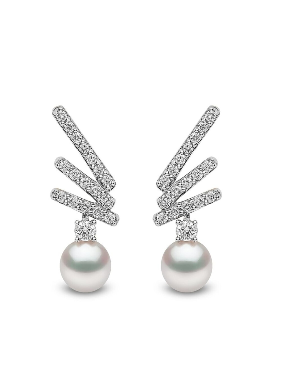 

Серьги Sleek из белого золота с жемчугом и бриллиантами Yoko London, серебряный